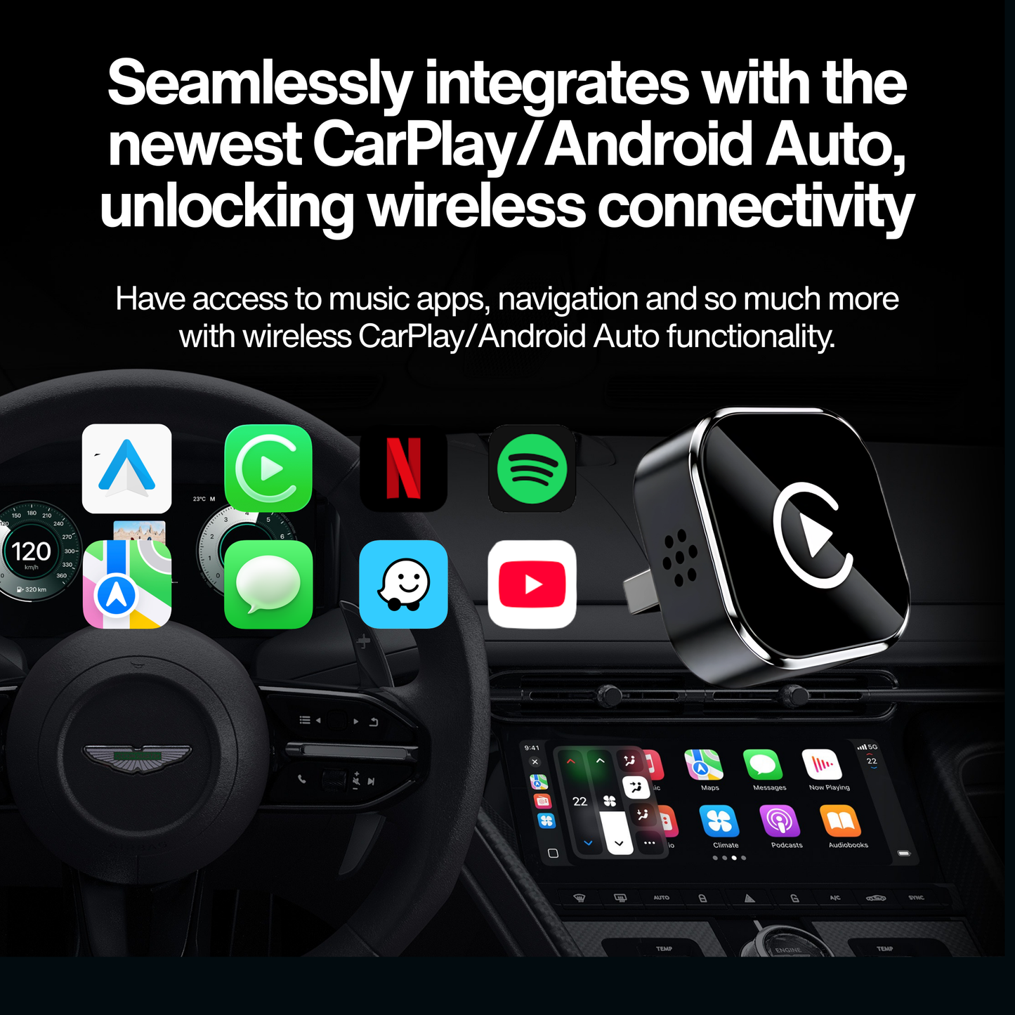 DriveLink Pro™ -  Wireless CarPlay/Android Auto Adapter