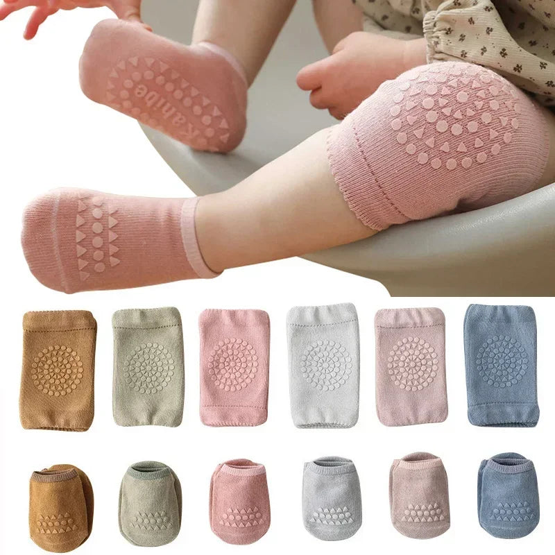 Wellichor™ Baby Knee Pad Socks – Non-Slip Crawling Set for Boys & Girls